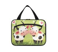 Simpatico animale mucca amante bacio appeso kit da viaggio con gancio, designer caso essenziale per articoli da toeletta per adulti vacanza estuche para maquillaje L