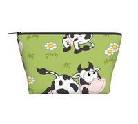 Simpatico animale mucca verde, Borsa da toilette Borsa per trucco Borsa per cosmetici Borsa da toilette da viaggio portatile