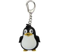Simpatico animale pinguino luce LED con suono portachiavi torcia Natale nero creativo e squisita fattura abile elaborato, Argento, M