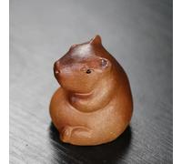 Simpatico animaletto da tè Capibara, squisita, Bella e Delicata Statuetta Decorativa in Argilla Viola simulata, Fatta a Mano, per la casa.