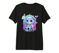 Simpatico Anime con Baphomet E Una Zuppa di Ramen Maglietta Premium