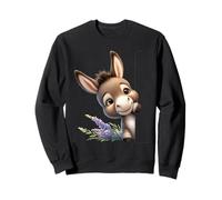 Simpatico Asino Che sbircia con Design alla Lavanda Felpa