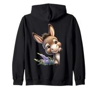 Simpatico Asino Che sbircia con Design alla Lavanda Felpa con Cappuccio