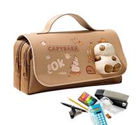 Simpatico astuccio - 21 x 10,5 cm, porta cancelleria Capybara per bambini, astuccio per penne a forma di panda con giocattoli da spremere, materiale scolastico per classe, ufficio, studenti, tessuto