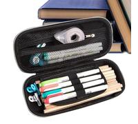 Simpatico astuccio, a 3 strati, impermeabile, divertente, grande, per penne, righello, gomma, pennarello, casa, scuola, ragazzi, ragazze, studenti, feste di compleanno, Blu, Fare riferimento alla