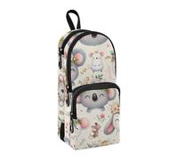 Simpatico astuccio a forma di koala lama e topo, grande capacità, con scomparto per studenti, a forma di zainetto, organizer per cancelleria e pennarelli, per scuola, ufficio, lavoro, Koala, lama e