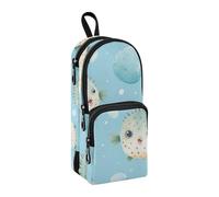 Simpatico astuccio a forma di pesce palla di pesce, grande capacità, con scomparto per studenti, a forma di zainetto, organizer per cancelleria e pennarelli, per scuola, ufficio, lavoro, Pesce palla
