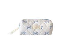 Simpatico astuccio da 20 cm, organizer multifunzione, porta cancelleria portatile per donne, scuola, righelli, gomme, pennelli da trucco, cosmetici, borsa da viaggio, e leggero, Blu