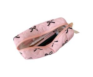 Simpatico astuccio da 20 cm, organizer multifunzione, porta cancelleria portatile per donne, scuola, righelli, gomme, pennelli da trucco, cosmetici, borsa da viaggio, e leggero, Nero