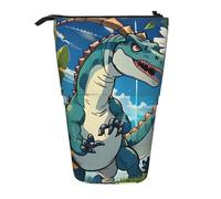 Simpatico astuccio espandibile con dinosauro, tessuto Oxford multi-design, altezza regolabile, borsa cosmetica multiuso