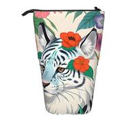 Simpatico astuccio espandibile con tigre bianca, tessuto Oxford multi-design, altezza regolabile, borsa cosmetica multiuso