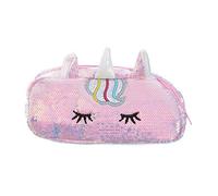 Simpatico astuccio per penne a forma di unicorno per ragazze, astuccio per matite Kawaii con paillettes, grande cartuccia, kit di cancelleria coreano, rosa