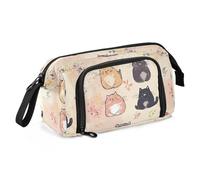 Simpatico astuccio per penne Selkirk Rexcats beige grande capacità con cerniera con scomparto astuccio con cerniera per ragazze adolescenti scuola preppy