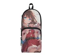 Simpatico astuccio rosso natalizio anime ragazza nylon 3 scomparti grande astuccio per ragazze multiuso ed estetico astuccio per la scuola cancelleria per elementare