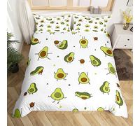 Simpatico Avocado Set di Biancheria da Letto Cartoon Yoga Avocado Comforter Set Kawaiiative Copripiumino Bella Frutta Formato Singolo 2 Pz Biancheria Da Letto