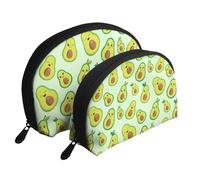 Simpatico avocado stampato, Borsa per trucco a conchiglia Portamonete da donna Borsa da toilette piccola Borsa per cosmetici 2 pezzi
