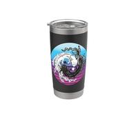 Simpatico Axolotl Yin Yang Bilanciamento del bianco e nero Bicchiere termico in acciaio inox doppia parete