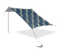 Simpatico baldacchino da spiaggia con viso di animale, protezione UPF50+, impermeabile, con pali robusti, sacchi di sabbia e pala per viaggi in famiglia