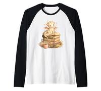 Simpatico Bambino Drago Lettura Libri Coffee Lover Fantasy Design Maglia con Maniche Raglan