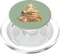 Simpatico bambino drago lettura libri Coffee Lover Fantasy Design PopSockets PopGrip per MagSafe