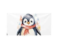 Simpatico banner con pinguino del fumetto stampa bandiera per interni ed esterni banner e cartelli personalizzati poster sfondo fotografico sfondo per affari laurea matrimonio evento decorazione