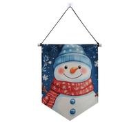 Simpatico banner in tessuto da appendere con pupazzo di neve di Natale con striscioni telescopici per appendere decorazioni per festival e giorni speciali