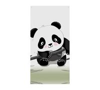 Simpatico banner per porta Panda, decorazione stagionale per copertura della porta verticale, sfondo durevole per decorazioni da giardino di ingresso per feste 178 x 90 cm