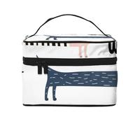 Simpatico bassotto blu navy, borsa da viaggio per il trucco da donna, grande organizer per cosmetici
