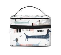 Simpatico bassotto blu navy, Borsa per il trucco Borsa per cosmetici Borsa da toilette da viaggio portatile Astuccio per matite Astuccio da toilette