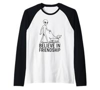 Simpatico bassotto che cammina, amico dell'amicizia Maglia con Maniche Raglan