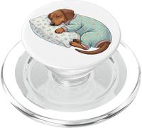 Simpatico bassotto che dorme in pigiama per andare a letto PopSockets PopGrip per MagSafe