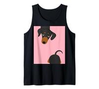 Simpatico Bassotto Peekaboo | Pink Minimal Dog Art Canotta