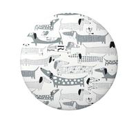 Simpatico bassotto stampato 6 cm rotondo in latta distintivo stampato su un lato perfetto per decorazioni personali e regali, Misura unica, Metallo