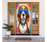 Simpatico Beagle Cocoa Print No.5 coperture decorative per porte, striscione per interni ed esterni, primavera, estate, autunno, inverno, Halloween, Natale, decorazioni per la casa