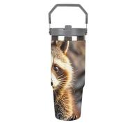 Simpatico bicchiere da 880 ml con cannuccia, tazza da viaggio isolata in acciaio inox con manico design a doppia parete, coperchio a prova di perdite, mantiene le bevande calde/fredde per ore