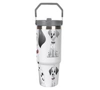 Simpatico bicchiere da 880 ml con cannuccia, tazza da viaggio isolata in acciaio inox con manico, design a doppia parete, coperchio a prova di perdite, mantiene le bevande calde/fredde per ore