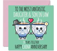 Simpatico biglietto di anniversario cinese figlia e genero - 20 anni insieme - biglietti di auguri il 20° anniversario di matrimonio genero figlia 145mm biglietti di auguri