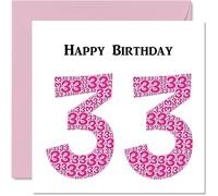 Simpatico biglietto di auguri 33° compleanno donna Shapecloud biglietto di auguri papà mamma figlio figlia fratello sorella zio zia cugino 145mm divertente biglietto