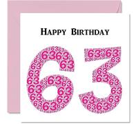 Simpatico biglietto di auguri 63° compleanno donna Shapecloud biglietto di auguri papà mamma nonno nonno nonno zio zia cugino 145mm divertente biglietto di auguri