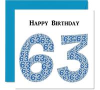 Simpatico biglietto di auguri 63° compleanno uomo Shapecloud biglietto di auguri papà mamma nonno nonno nonno zio zia cugino 145mm divertente biglietto di auguri