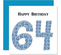 Simpatico biglietto di auguri 64° compleanno da uomo Shapecloud biglietto di auguri papà mamma nonno nonno nonno zio zia cugino 145mm divertente biglietto di compleanno
