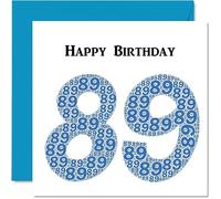 Simpatico biglietto di auguri 89° compleanno uomo Shapecloud biglietto di auguri papà mamma nonno nonno nonno nonno nonno zio 145mm divertente biglietto di auguri