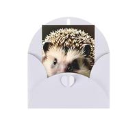 Simpatico biglietto di auguri con riccio, 10 x 15 cm, confezione a forma di cuore, adatto per tutte le occasioni.