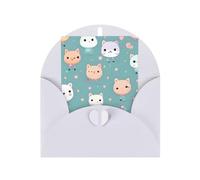 Simpatico biglietto di auguri con volpe, 10 x 15 cm, busta a forma di cuore, adatto per tutte le occasioni.