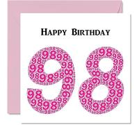 Simpatico biglietto di auguri il 98° compleanno donna Shapecloud biglietto di auguri nonno nonna nonna nonna nonna nonna papà mamma 145mm divertente biglietto di