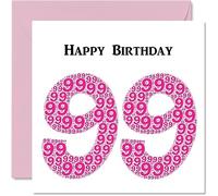Simpatico biglietto di auguri il 99° compleanno donna Shapecloud biglietto di auguri nonno nonna nonna nonna nonna nonna papà mamma 145mm divertente biglietto di