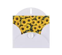 Simpatico biglietto di auguri in carta perlata con stampa di girasoli, design unico, buste per ringraziamento, inviti