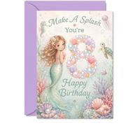 Simpatico biglietto di auguri per 8° compleanno, "Make a Splash on Their Big Day
