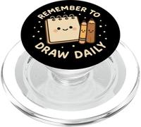 Simpatico blocco da disegno divertente "Remember to Draw Daily" PopSockets PopGrip per MagSafe