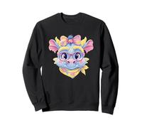 Simpatico Blue Dragon Fantasy Ritratto Grafico Rosa Occhiali Bow Felpa